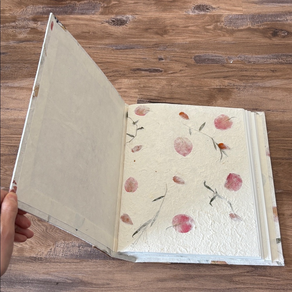 Brand New Handmade Floral Petal Wedding Scrapbook with Wooden Spine - Picture 6 of 10